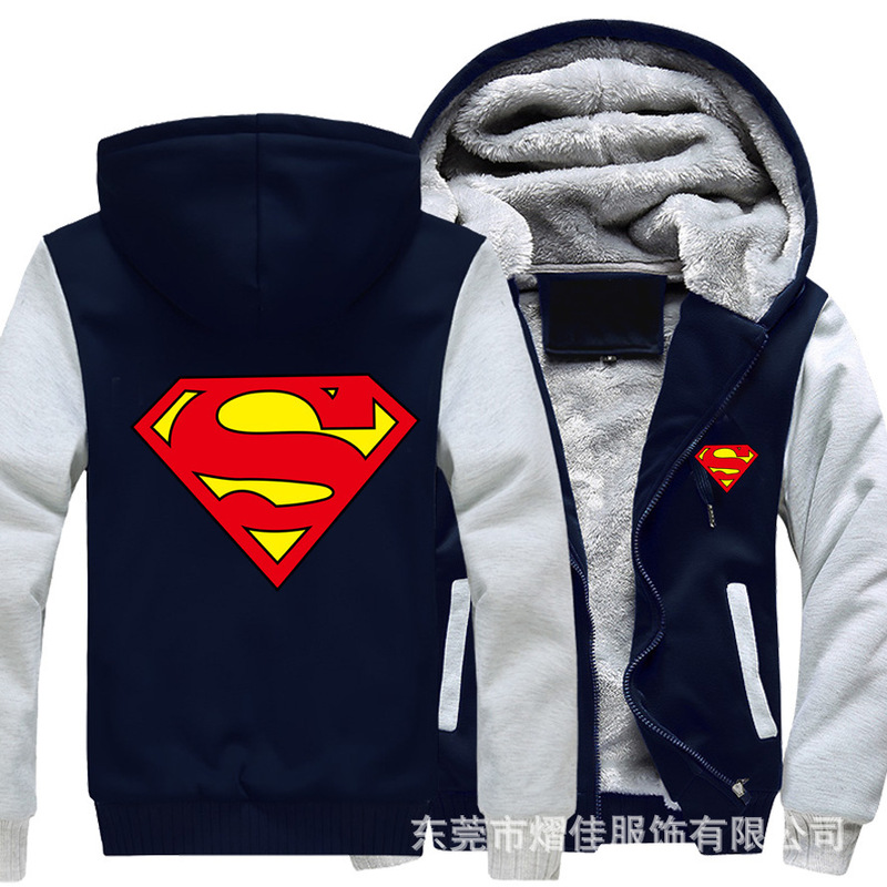 Hero Winter Coat Sports Casual Men's Cotton Sweatshirt Baseball Suit Men's fleece-lined Thickened Warm Hero Winter Coat Sports Casual Men's Cotton Sweatshirt Baseball Suit Men's fleece-lined Thickened Warm