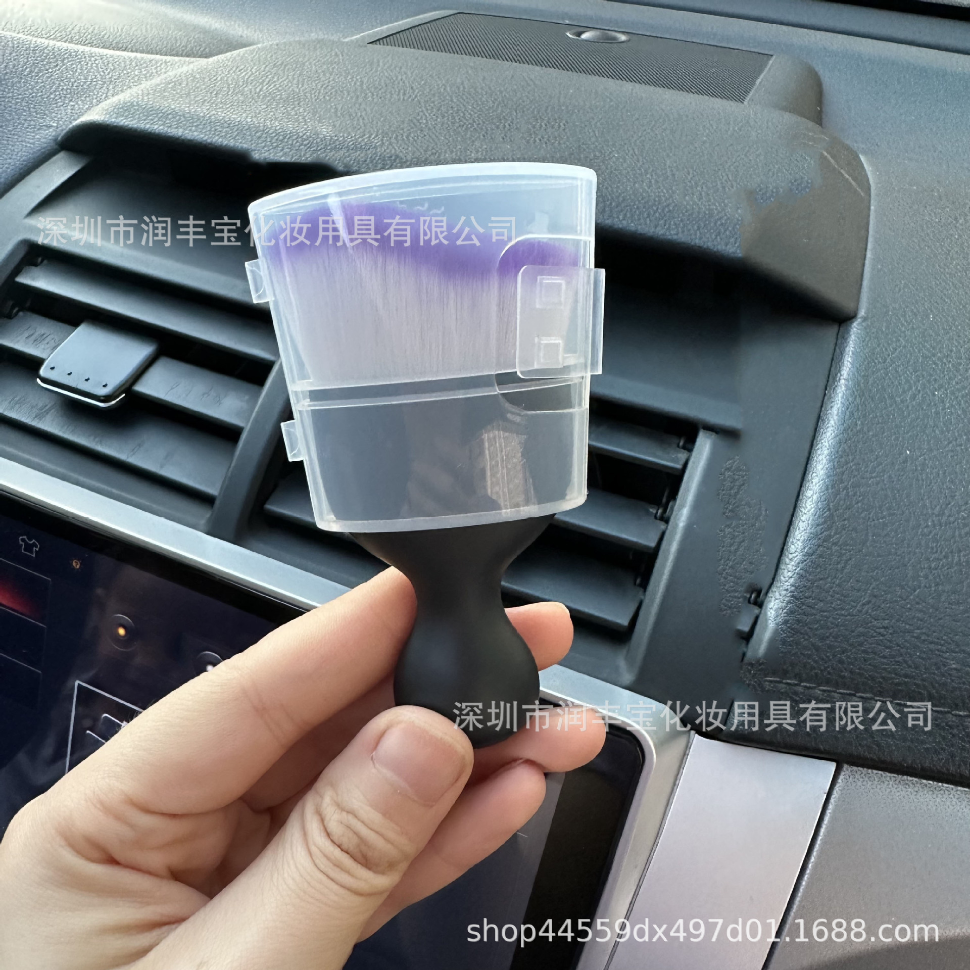 Cepillo de limpieza del coche aire acondicionado salida de aire eliminación de polvo cepillo suave herramienta de limpieza del coche Limpieza de huecos gris artefacto cepillo