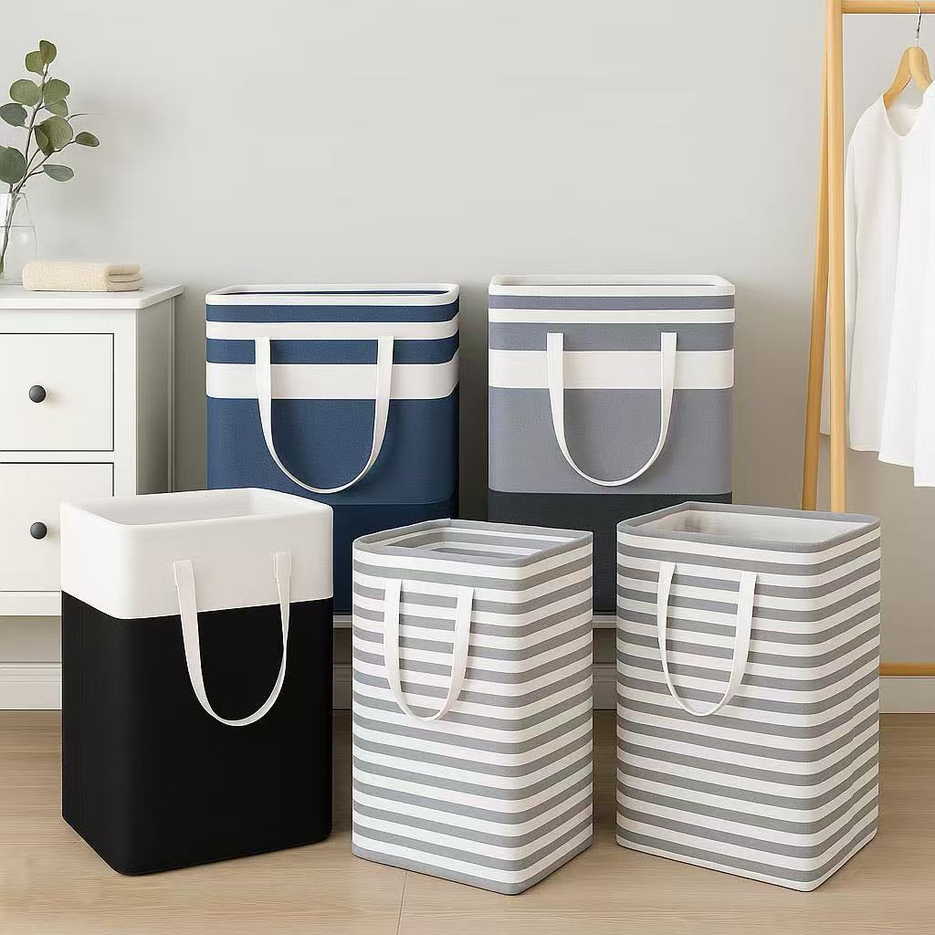 Laundry Basket with Handle, Large Foldable Basket, Dirty Clothes Basket, Bathroom Bedroom Dormitory Clothes Box, Large Capacity Storage