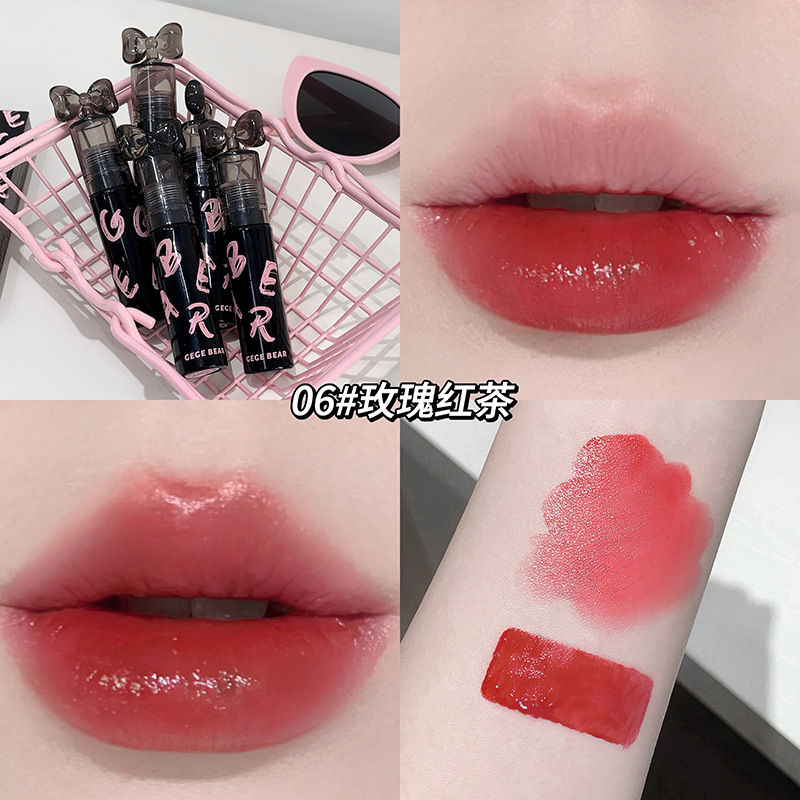 Gegebear Crystal Dudu Water Light Lip Glaze para sostener el maquillaje, no es fácil de desvanecer, espejo blanco, esmalte de labios, lápiz labial, brillo de labios transfronterizo