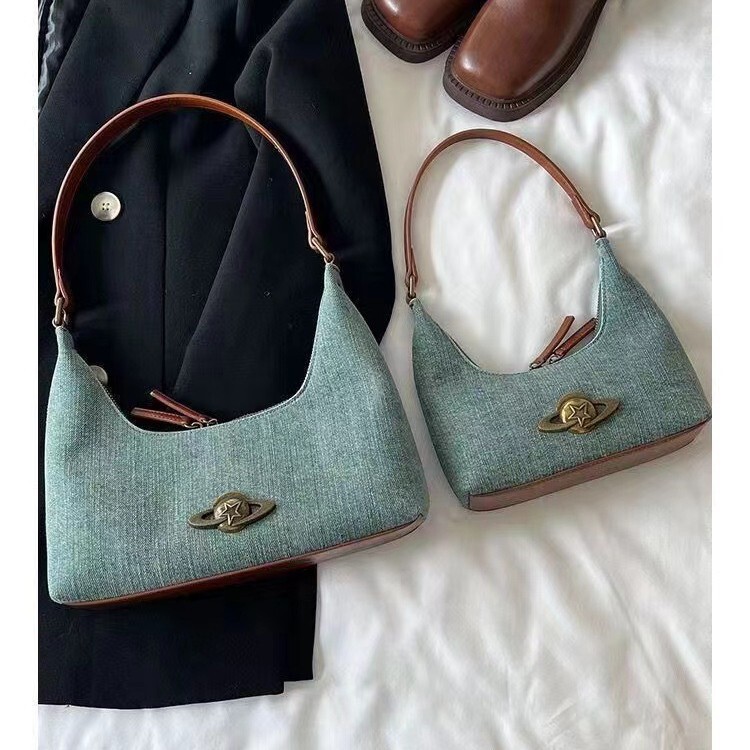 2025 New High-end Shoulder Bag Retro Handbag Niche Designer Denim Hand Carrying Underarm Bag Women 2025 New High-end Shoulder Bag Retro Handbag Niche Designer Denim Hand Carrying Underarm Bag Women