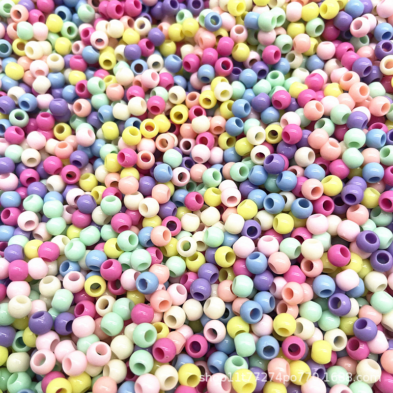 6-16 ミリメートル大穴ラウンドビーズマカロンカラーアクリルビーズ子供の DIY 手作りビーズ素材キャンディーカラーダスティングビーズ|undefined