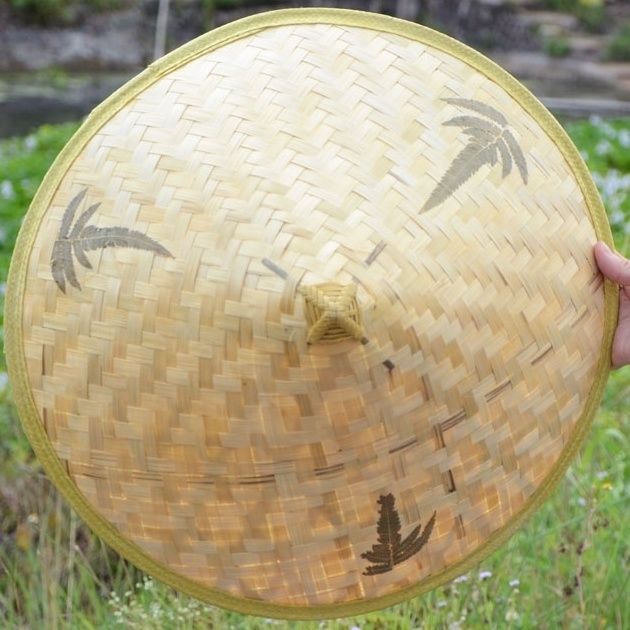 Sombrero de sombrero de pesca para hombres recogiendo té para agricultores sombreros de verano al aire libre tejido de bambú sombrilla a prueba de lluvia sombrero de paja protector solar tejido de bambú