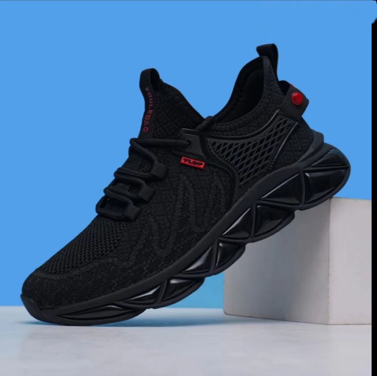 Nuevos zapatos deportivos para hombres a principios de la primavera 2025 tendencia zapatos casuales transpirables zapatos tejidos voladores de alta gama al por mayor