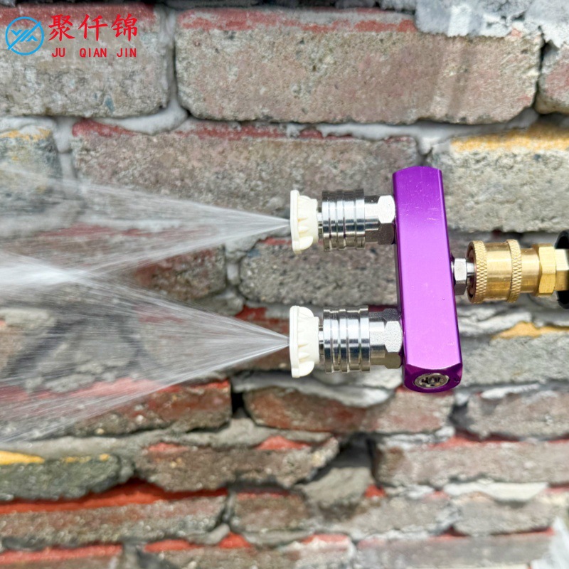 High-Pressure Washer 2-in-1 Dual Nozzle Water Gun Accessories 1/4 Quick-Connect Stainless Steel Purple 3600Psi Car Wash