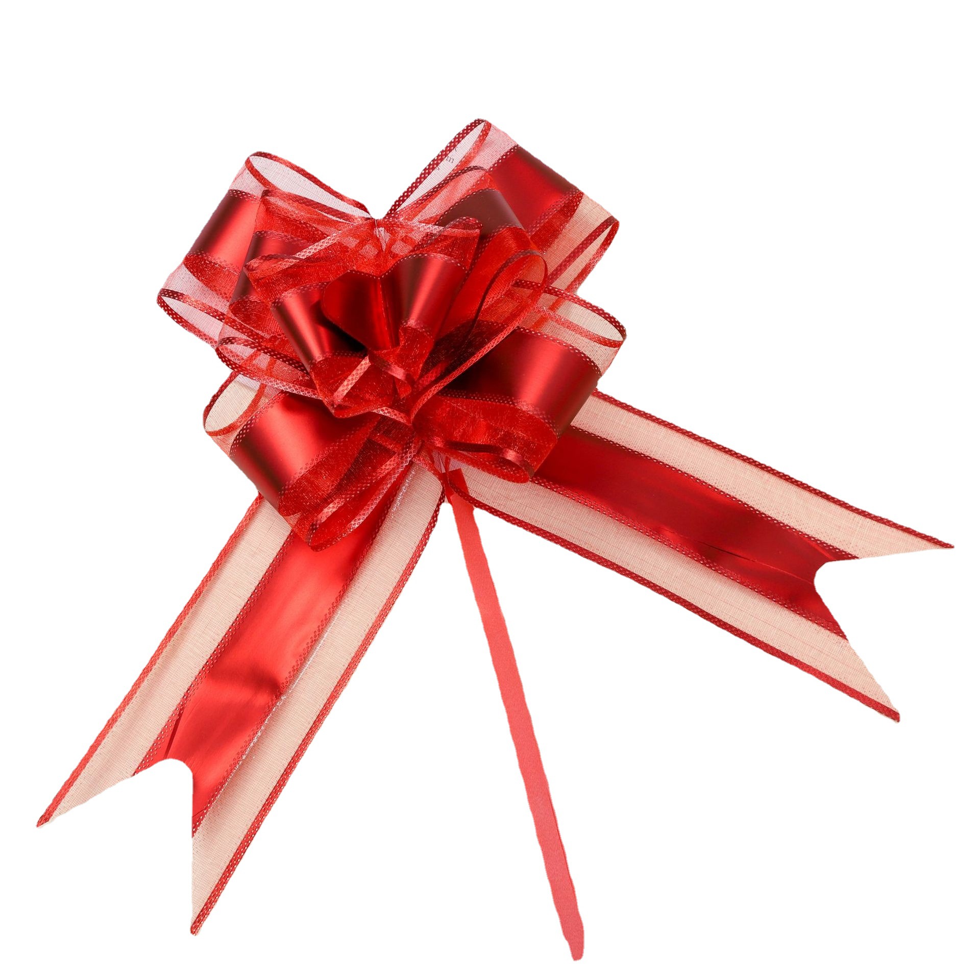 Comercio exterior transfronterizo grande 70 hilo metálico de nieve mate arco Flor de regalo de Navidad Flor de embalaje Flor de tirón