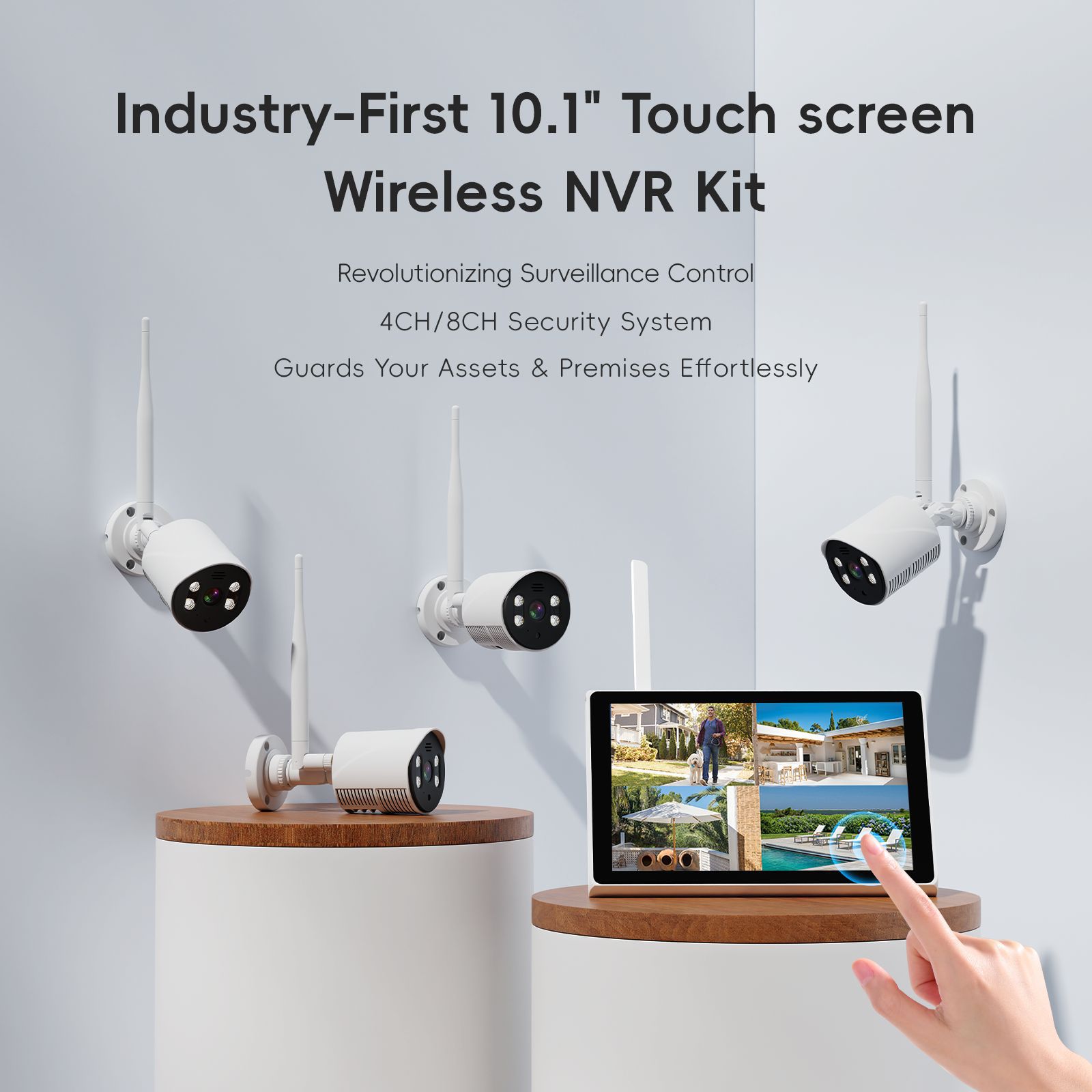 Fábrica de fuente de 10 pulgadas pantalla táctil NVR conjunto de monitoreo de comercio exterior explosión de alta definición AI inteligente cámara wifi inalámbrica 2