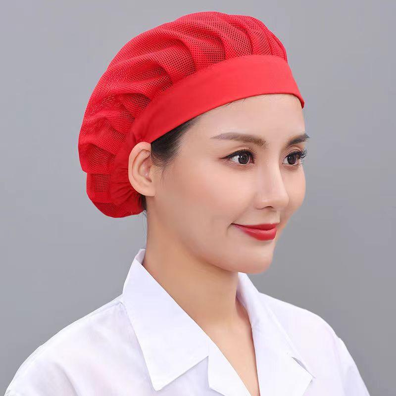 Taller de fábrica de alimentos transfronterizos sombrero de trabajo fábrica de catering comedor cocina sombrero de cocinero a prueba de polvo a prueba de aceite malla de ventilación
