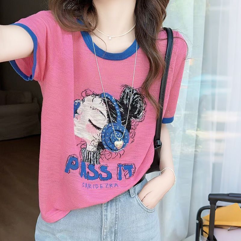 Cartoon Zebra New Print T-Shirt for Women, Summer Loose Fit, High-End Fashionable Sleeveless Short-Sleeve T-Shirt, Versatile Trendy Top Cartoon Zebra New Print T-Shirt for Women, Summer Loose Fit, High-End Fashionable Sleeveless Short-Sleeve T-Shirt, Versatile Trendy Top