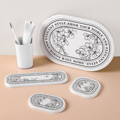 Nordic style natural diatomite mat countertop water-absorbent and moisture-proof storage mat non-slip insulation mat mug cup mat moisture-proof mat