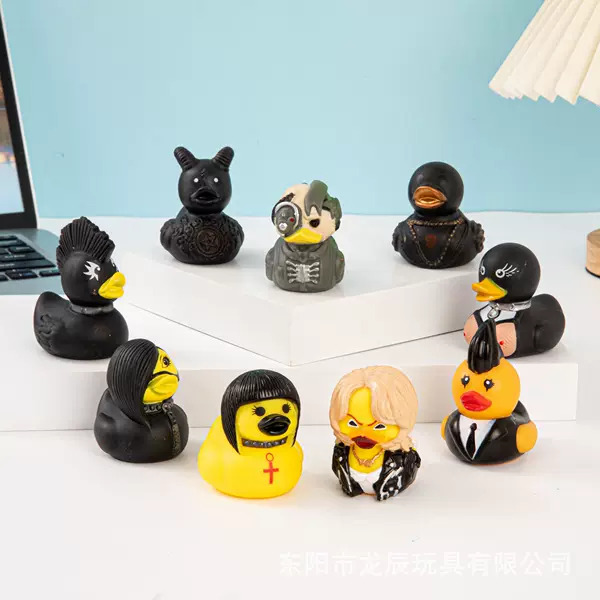 Factory creative vinyl toys children's bathroom water toy duck rock party Wansheng new yellow duck wholesale