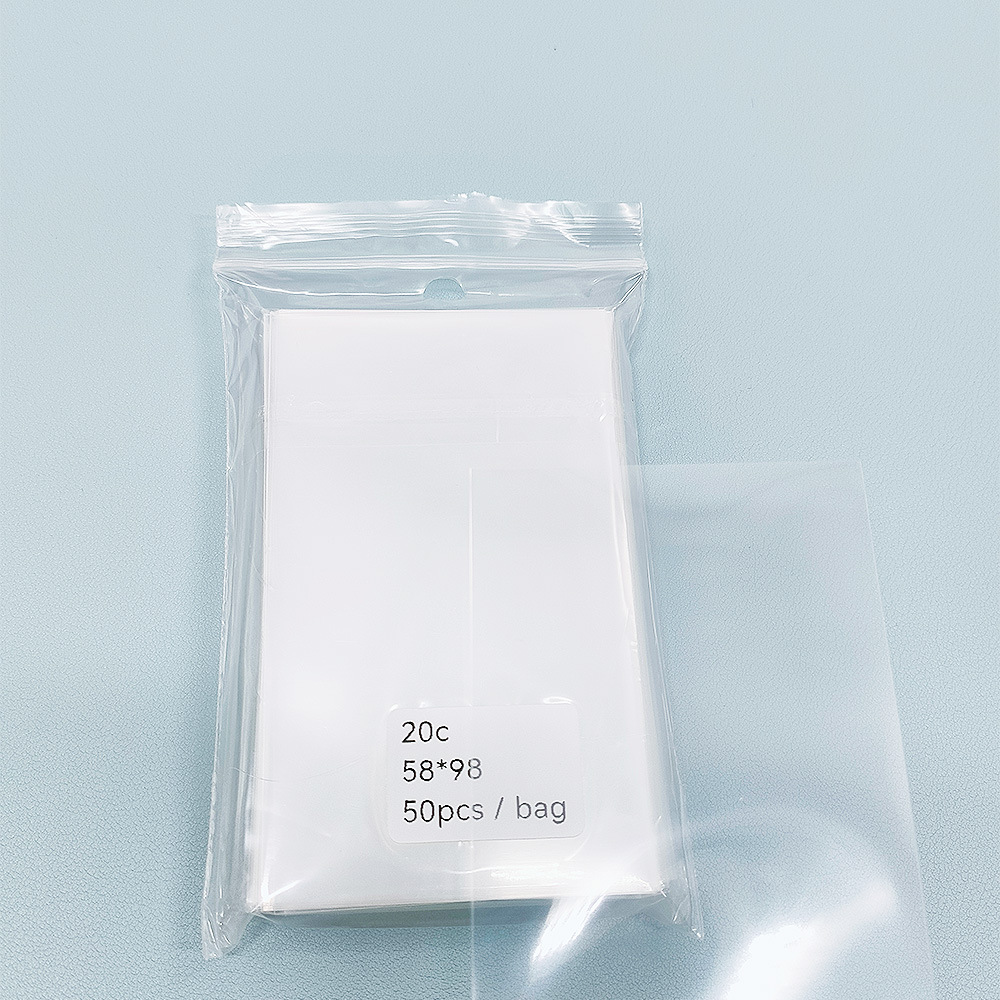 Venta al por mayor CPP transparente 20 De seda Polaroid cuadrado tarjeta pequeña tarjeta cuadrada titular de la tarjeta de película bolsa autoadhesiva protectora bolsa de autosellado A5