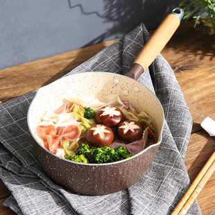 Japanese-Style Yukihira Stone Non-Stick Pot Milk Pot for Home Use, Suitable for Cooking Noodles, Instant Noodles, Small Soup Pot, Heating Milk, Induction Cooker