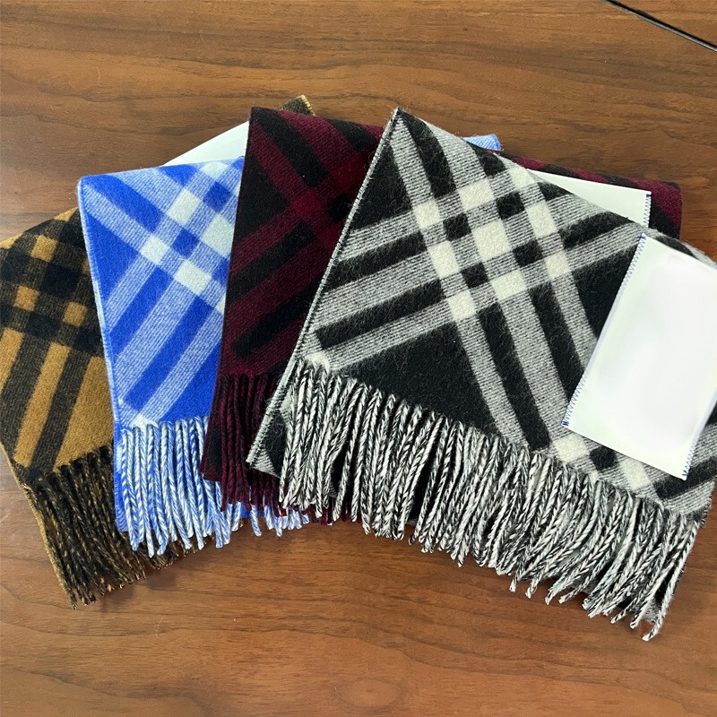 Bbr Scarf Shawl High-End Double-Sided Plaid Wool Scarf Neck Scarf Soft and Comfortable Fashionable Long Scarf for Men and Women