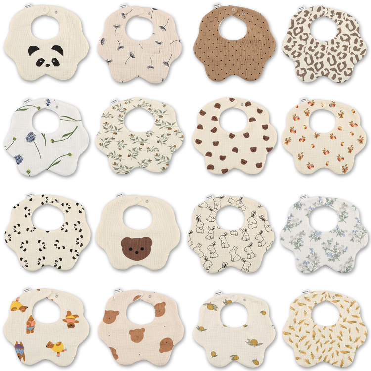 Slipper Towel Baby Class A Pure Cotton Absorbent U-shaped Petal 1-year-old Export Korean Style Girl Nordic Autumn and Winter Large Female Treasure