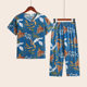 Middle-aged and elderly cardigan cotton silk pajamas women's summer breathable short sleeve plus size cotton silk suit mother can wear outdoor home wear