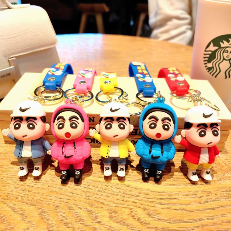 Cartoon crayon small new PVC keychain cute tide play doll key chain bag bag pendant small gift wholesale
