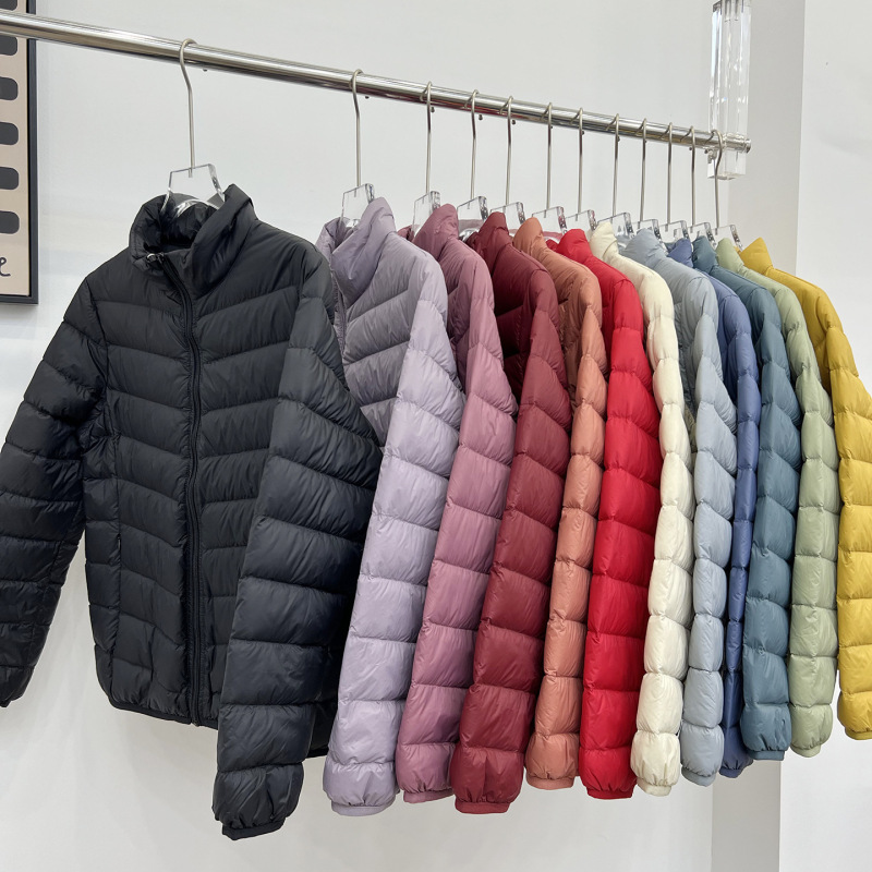 Lightweight down Jacket for Women, Short Style, 2025 Autumn and Winter Fashion, Stand Collar, Slim Fit, Comfortable Top, Inner Layer, Winter Coat