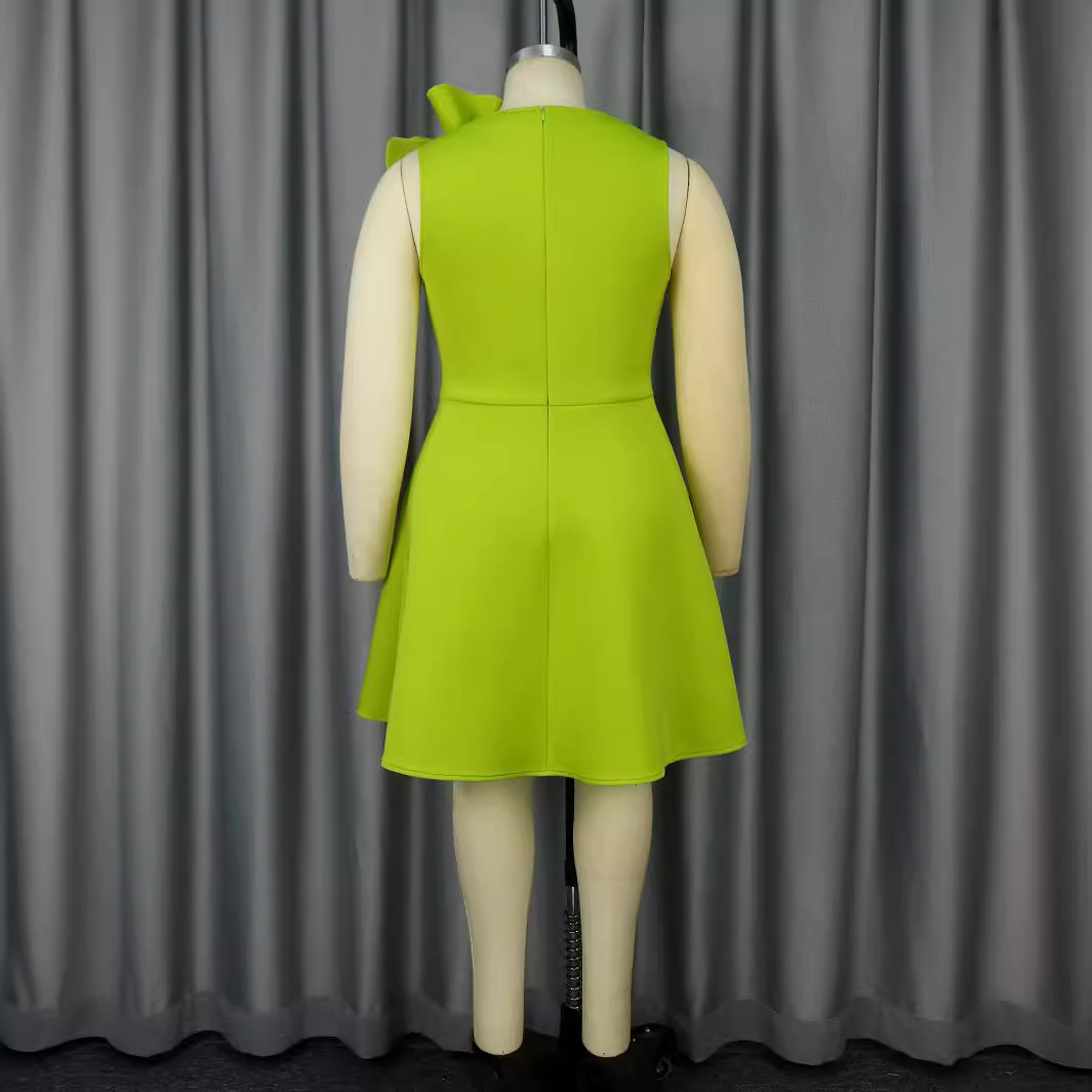 Women's Clothing New summer three dimensional flower dress party banquet sleeveless high waist dresses_voghion.com