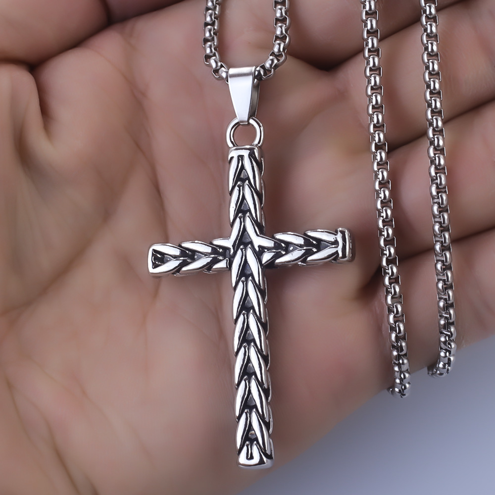 Wheat cross + steel chain