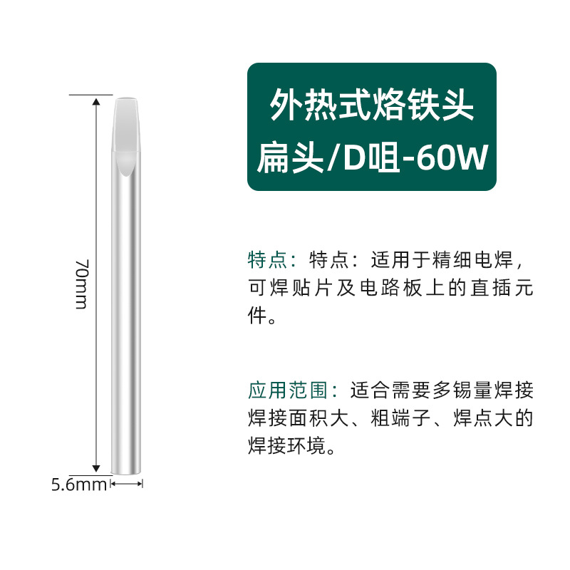 Плоская D-образная насадка мощностью 60 Вт [яркая модель]