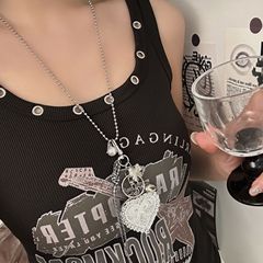 韓国インニッチハイエンドラブミラーネックレスレディースバッグペンダントレディースミラーバックル化粧鏡ジュエリー