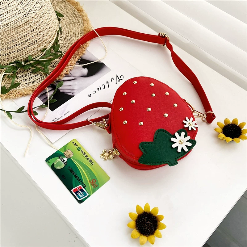 Детская сумка, маленькая сумка через плечо, милая клубника, аксессуар, маленькая сумка, Korean стиль
