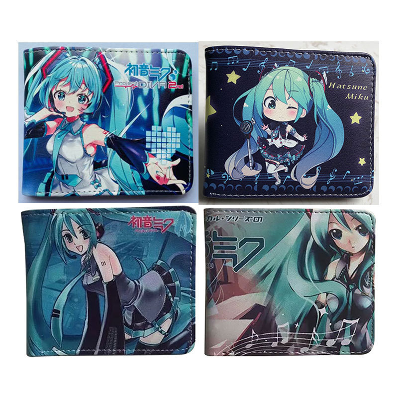 Japanese anime Hatsune Miku short PU wallet Youth Student Fashion simple coin purse card holder wallet Japanese anime Hatsune Miku short PU wallet Youth Student Fashion simple coin purse card holder wallet