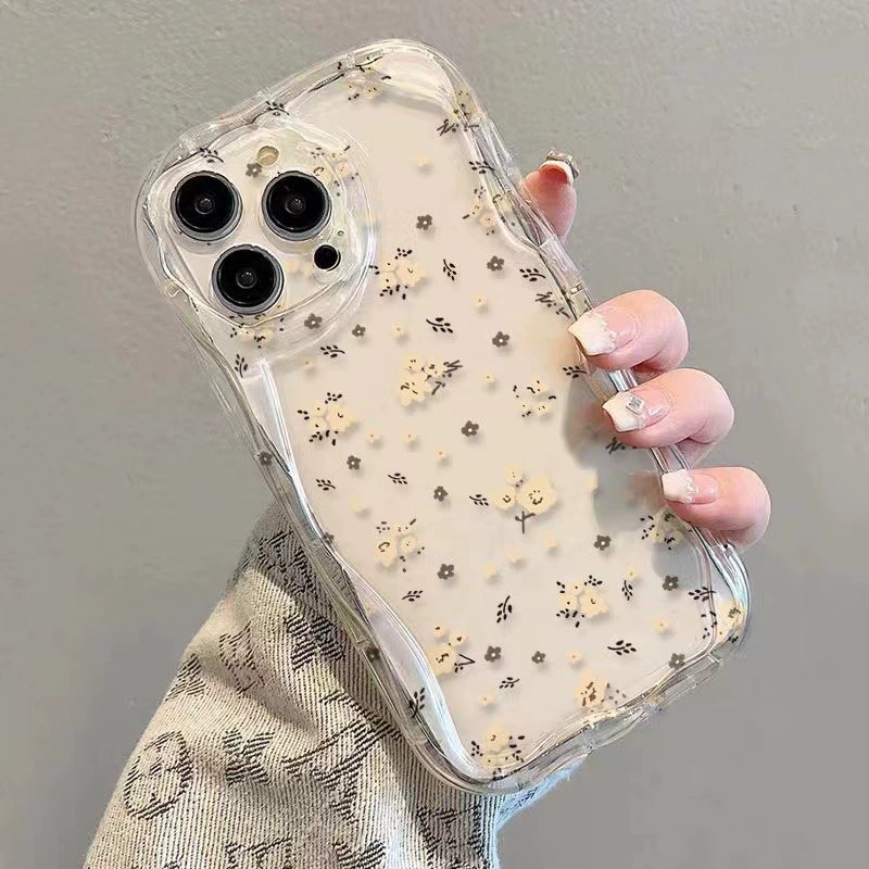 Небольшой сломанный цветок подходит для iPhone16promax Apple 14 чехол для телефона 13pro новый 12 Hanfeng ins11 прозрачный