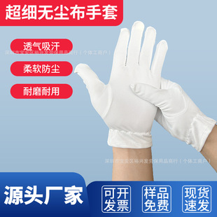 Microfiber Dust-free Cloth Gloves Dust-proof Protection Comfortable Breathable Plate Beads for Etiquette Quality Inspection Non-lint Gloves