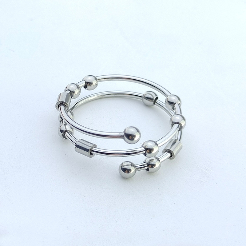 Simple Style Geometric Solid Color Stainless Steel Polishing Plating Open Rings display picture 2