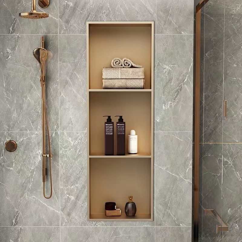 Stainless Steel Niche Tv Metal Partition Wall Cabinet Living Room Bathroom Built-In Bathroom Storage Rack Finished Product
