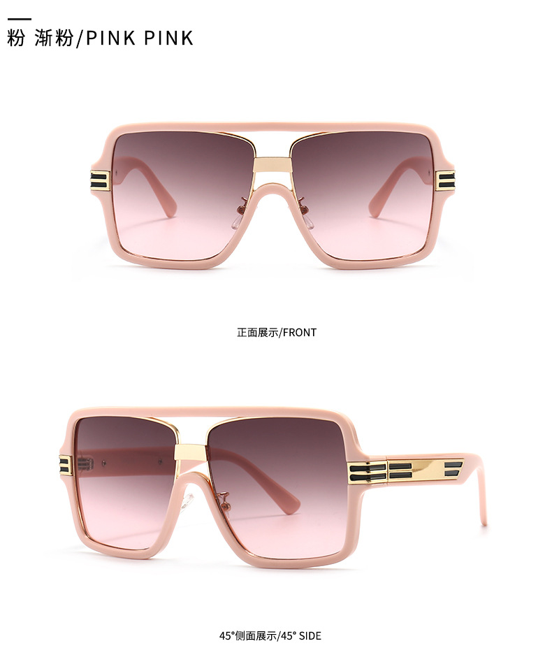 Cross-border Large Frame Flat Top Sunglasses Trend Modern Retro Sunglasses display picture 8