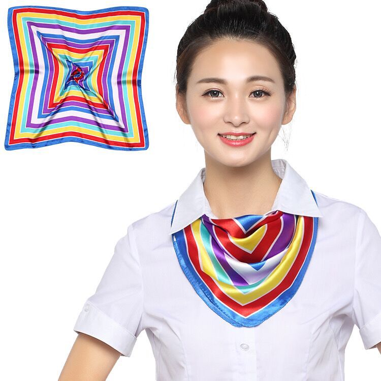 Professional Women's Square Silk Scarf For Business Uniforms_voghion.com