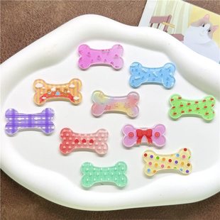 Large Acrylic Dopamine Dog Bone Patch Hairpin Bow Shell Brooch Shoe Buckle Refrigerator Magnet Di