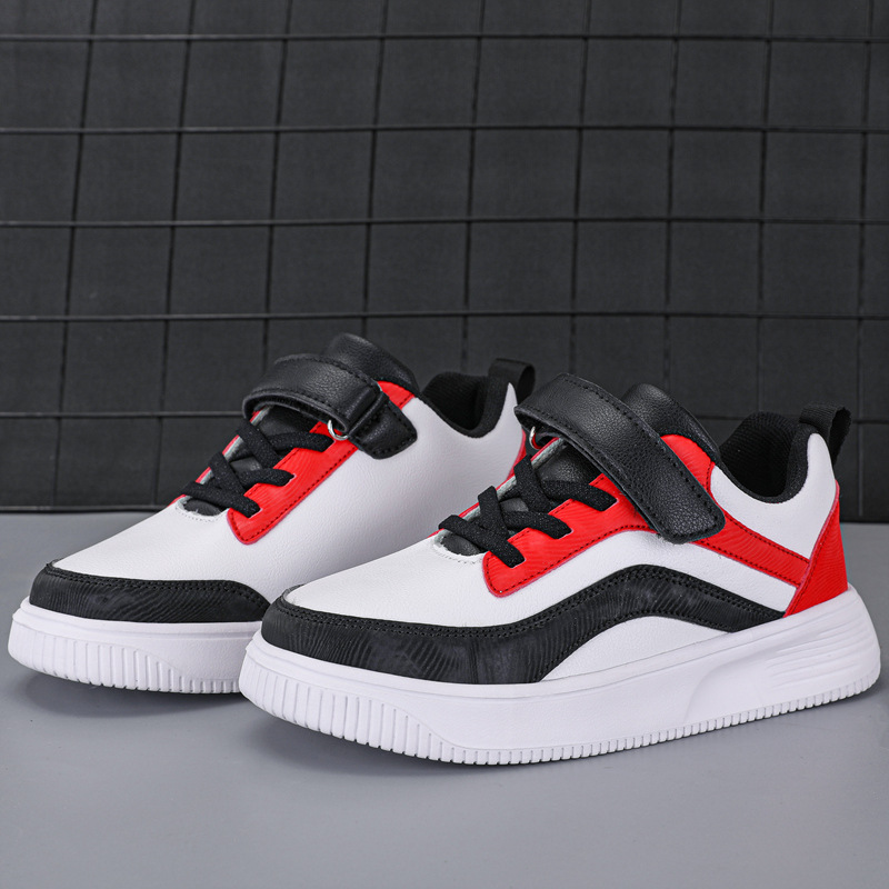 Children's Shoes Children's White Shoes Boys White sneaker Casual Autumn and Winter Leather Warm Middle and Large Children's Girls' Shoes