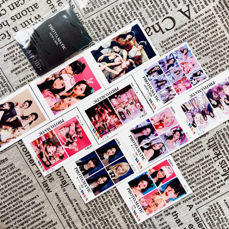 aespa拍立得小卡專輯韓風周邊lomo自製小卡柳智敏寧藝卓金玟庭 吒