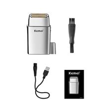 KEMEI科美KM-TX5新款電動往復式USB充電式刮胡刀可浮動刀網剃須刀