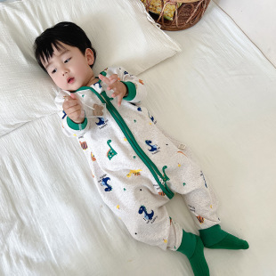 Baby Sleeping Bag Cotton Thick Autumn and Winter Men's and Children's Belly Protecting Kick-proof Quilt Class A Boneless Baby Girl's Sleepwear