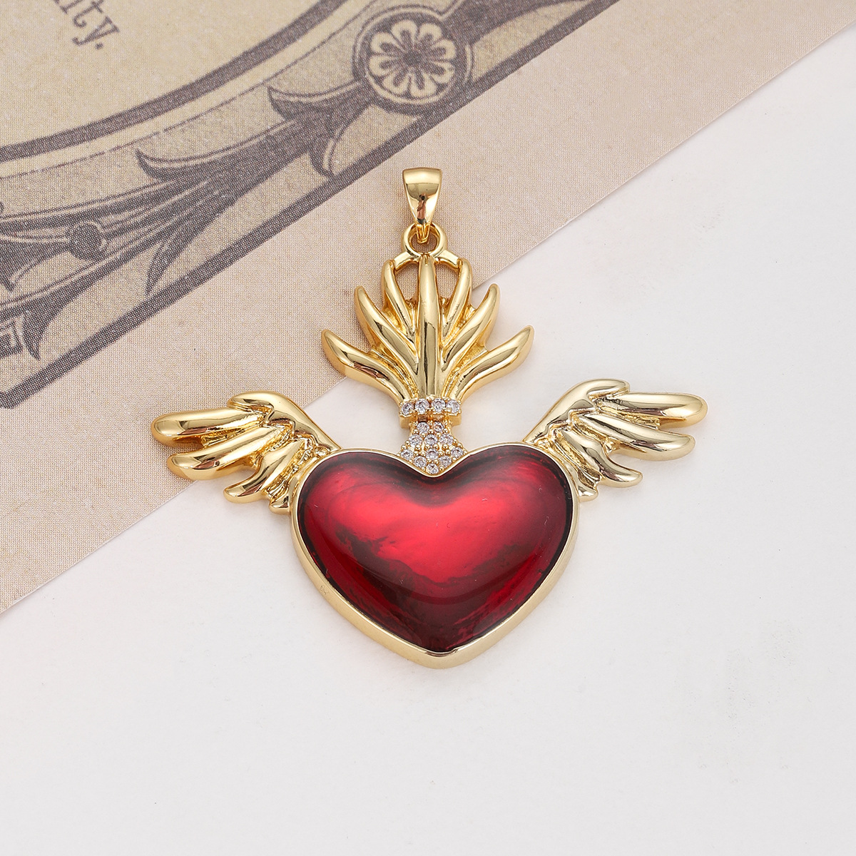 5g Weight Pendant, Chain Jewelry Making Type Copper Chain Material 1 Piece Quantity Holiday, Daily Occasion Copper Material Portrait, Heart Shape Pattern Unisex Gender Plating Design Retro, Simple Style Style 1 Piece Copper Portrait Heart Shape Pendant Chain 13