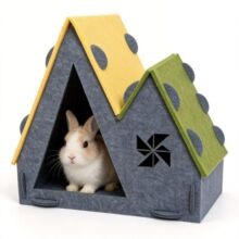 毛毡兔子窝立式小宠屋不掉屑三角形贴墙猫仓鼠窝蜜袋鼯玩耍洞窝