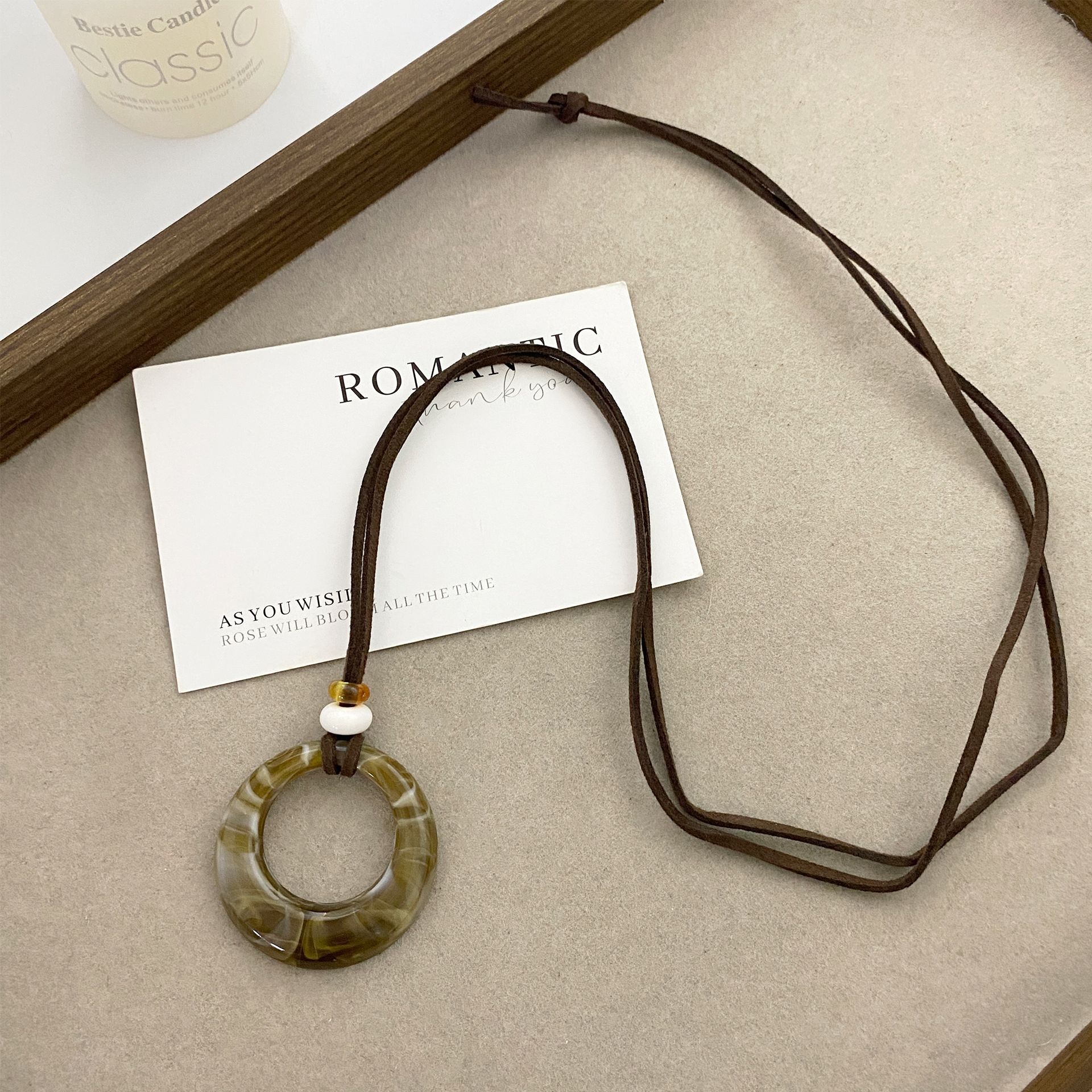 Brown ring, pendant, necklace