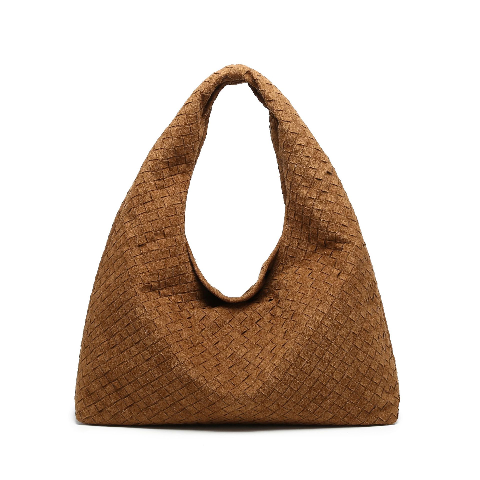 Suede Frosted Woven Hobo Tote Bag For Women Laura Autumn/Winter Retro Commuter Handbag Shoulder Underarm Bag - Thumbnail 7
