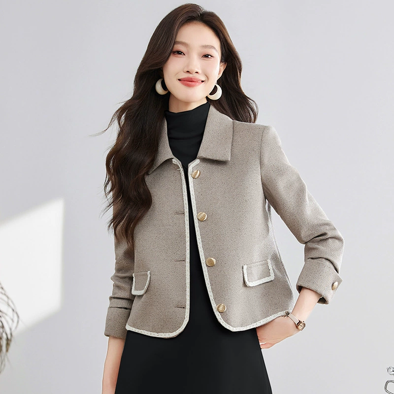 Короткая модная куртка, стиль Chanel, для подростков, приталенная, стиль высокого качества, французский стиль