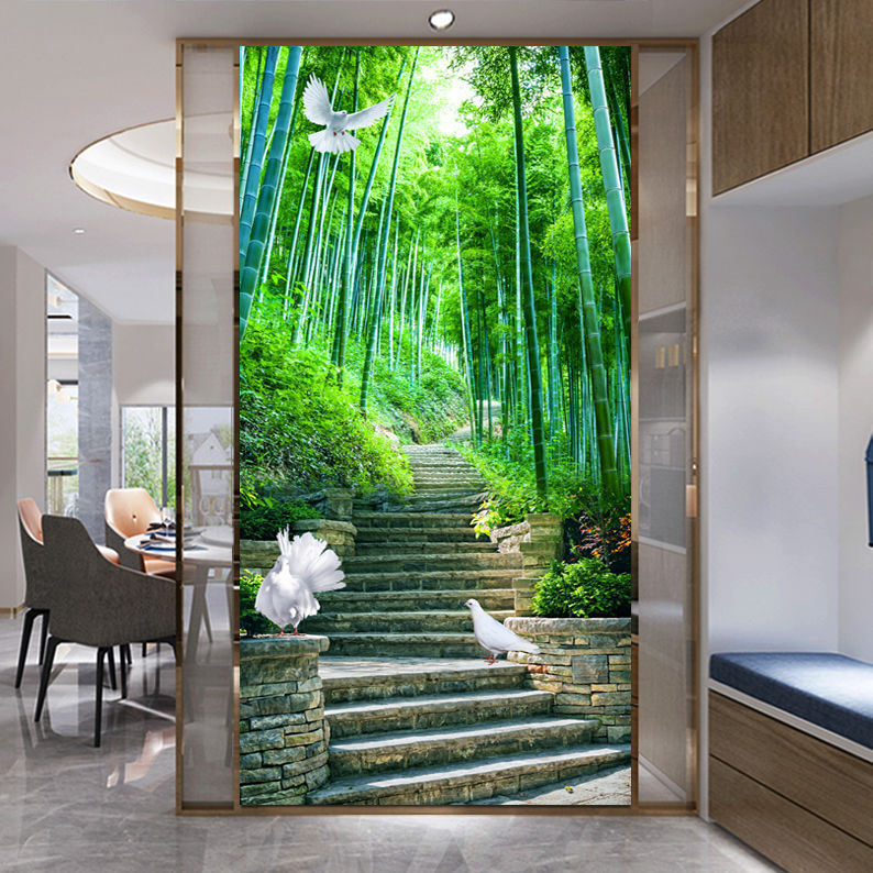 玄関装飾画寝室シール山水廊下壁画通路風景年画壁画客間中国式|undefined