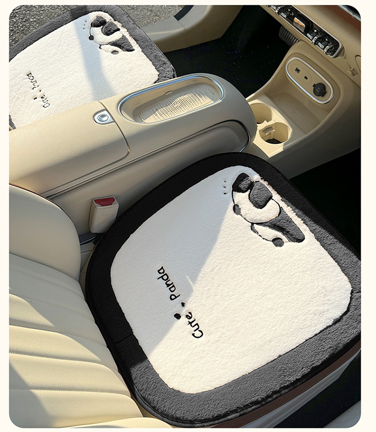 New Winter Car Seat Cushion Cartoon Panda Plush Warm Car Seat Cover Car Accessories Car Interior Decorations