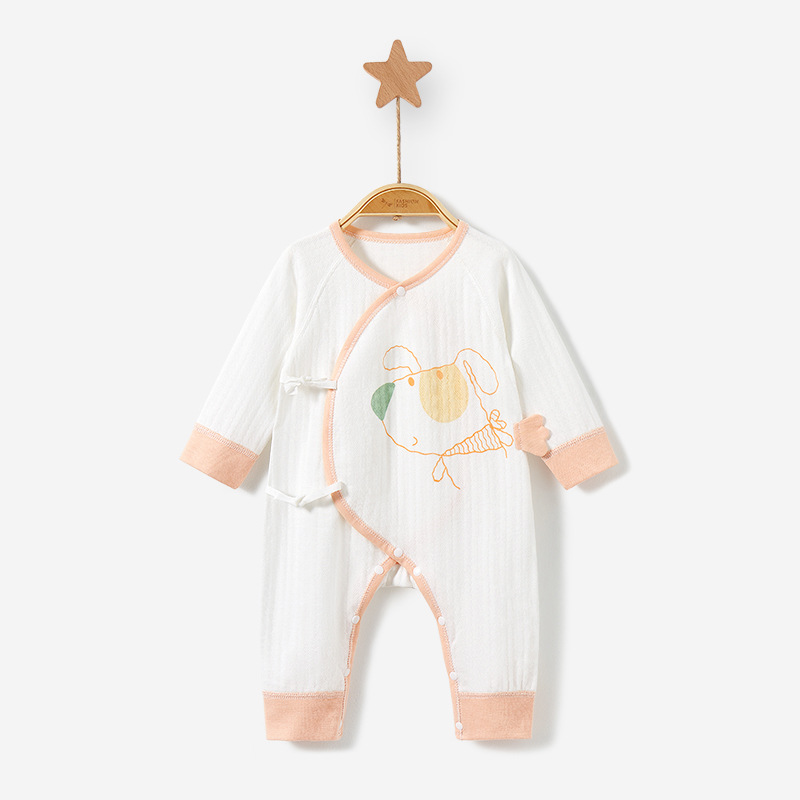 Ropa de recién nacido para primavera, otoño e invierno, pelele de algodón puro para principios de primavera, unisex, mono cálido para bebés.