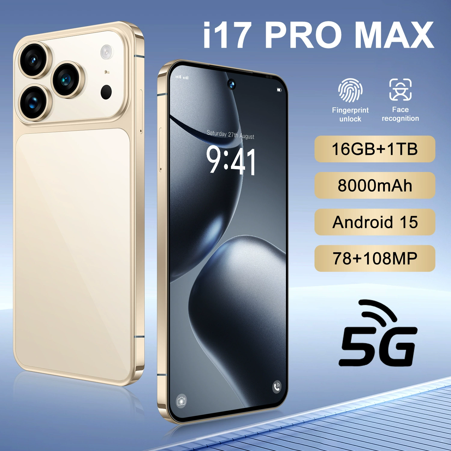 Smart mobile phone, intel core i17, 17promax, 7.3 inch, wide screen, Android