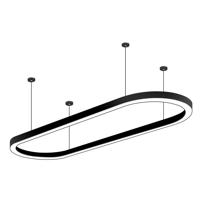 Aluminio rectangular lámpara de oficina de hierro forjado sin costura gimnasio sala de billar tienda de iluminación profesional comercial