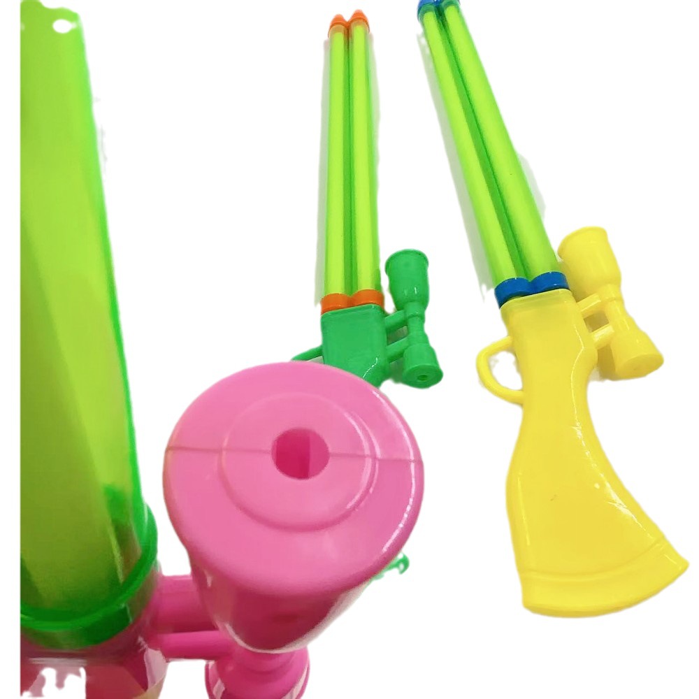 Pistola de agua para niños de verano bombeo de agua de doble orificio alargado grande Playa tazón de agua al aire libre lucha contra el agua puesto de pistola de agua extraíble
